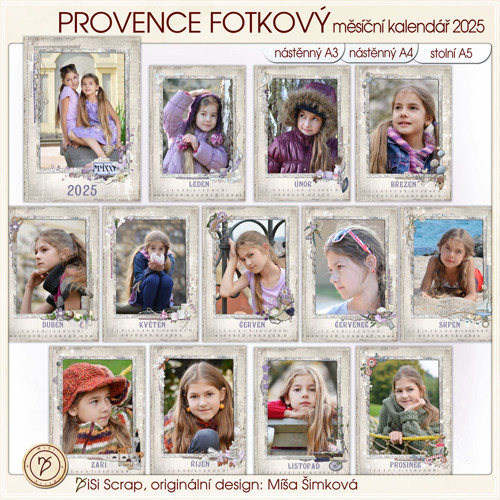 Fotokalendář 2025 ve stylu Provence