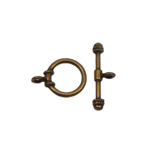 Americké zapínání hladké větší bronz 14mm, 1/5ks