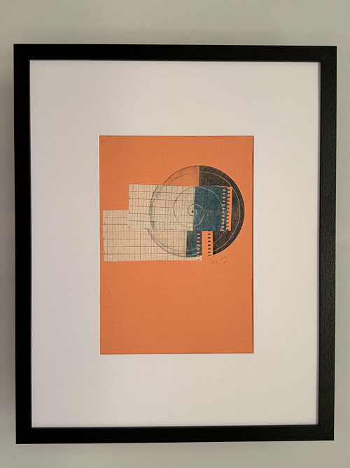Kruhy I kolážová grafika laboratorní oranžová