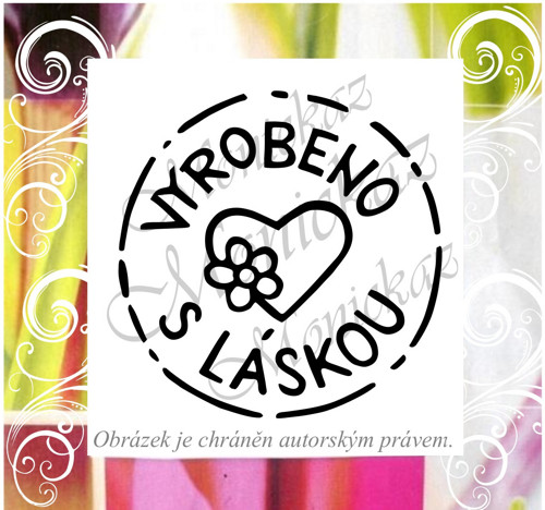 Vyrobeno s láskou kulaté 5. Razítko.