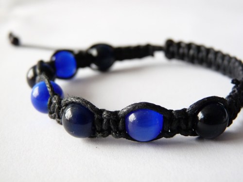 Náramek Shamballa Modro-Černá