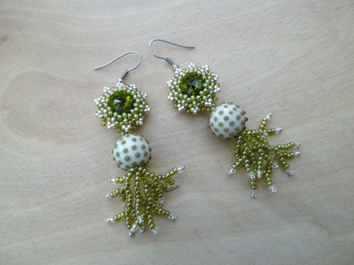 Náušnice Víly kapradinky Swarovski — foto 1