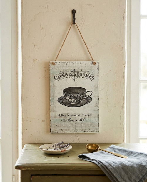 Vintage cedulka "Cafés & Légumes"