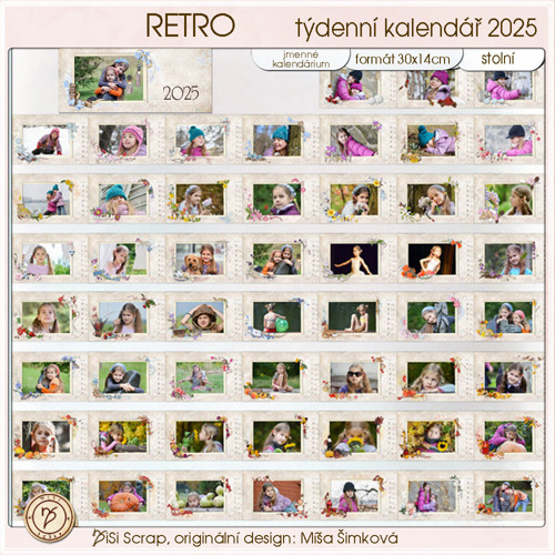 Týdenní kalendář 2025 s Vašimi fotkami