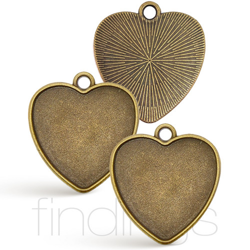 Srdce 25mm / 3 ks / Starobronz