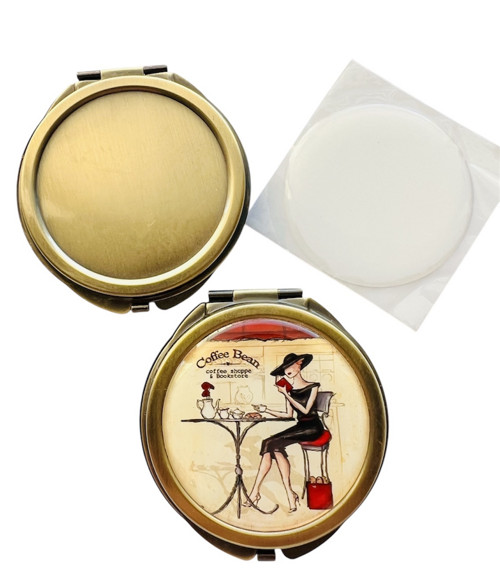 DIY sada_Zrcátko bronz s lůžkem 5cm+Epoxy
