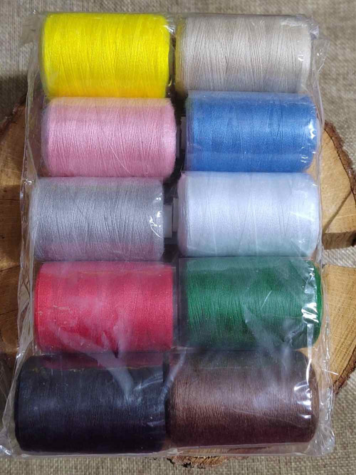 Sada nití polyester PES 40/2 1000 m 10 ks