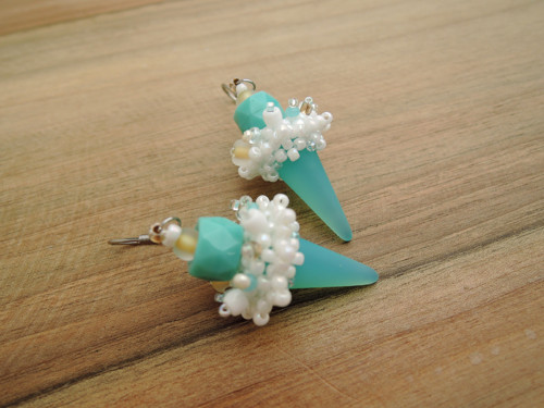 Tyrkysové náušnice Bohemian Spikes