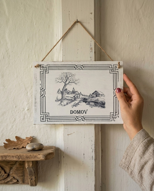 Vintage cedulka " DOMOV"