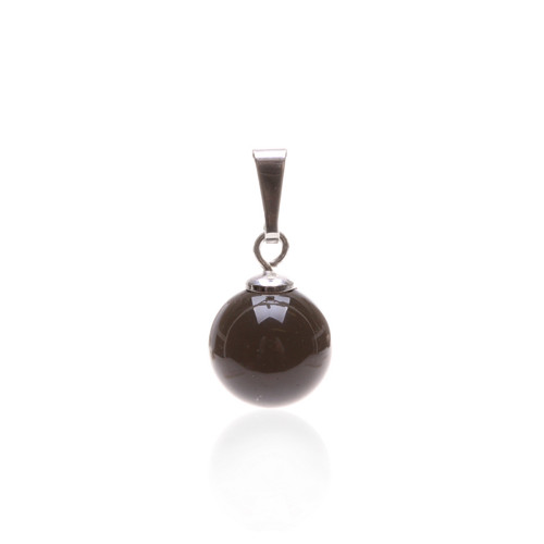 Stříbrný přívěsek s onyxem, 10 mm, Ag 925
