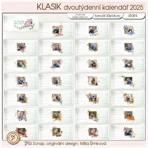 Dvoutýdenní kalendář 2025 s Vašimi fotkami