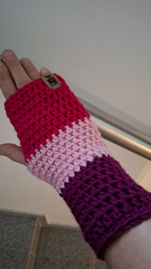 Návleky na ruce -handmade růžovofialové