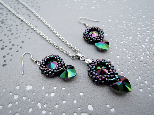 Souprava šperků Swarovski Dark Rainbow