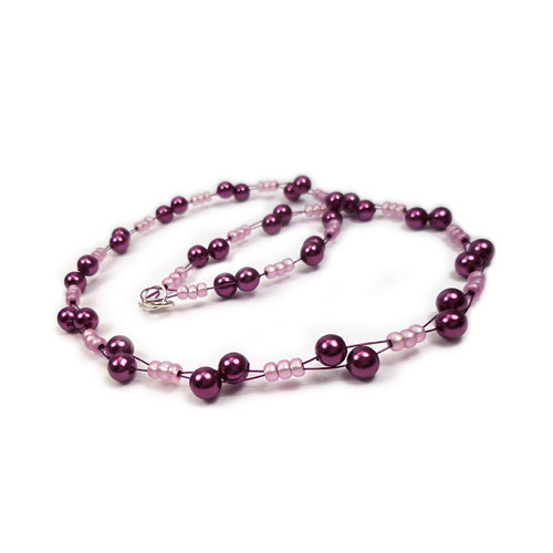 Náhrdelník proplétaný fialový světlejší
