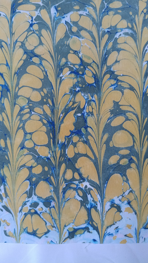 EBRU na plátně - rostliny — foto 1
