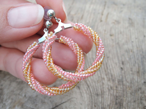 Náušnice Simply circles "Rose&Gold" - "M" — foto 1