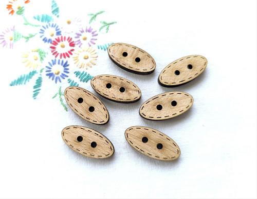 Dřevěný knoflík - OVÁLNÝ 2,9cm
