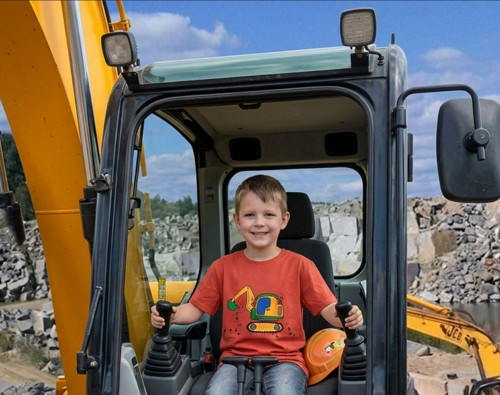 Tričko - buldozer, bagr, auto, nákladní, chlapec