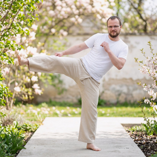 DECH MUŽE lněné Tai-chi kalhoty