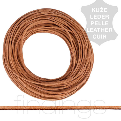2 m > Kulatá kůže přírodní / Průměr 2 mm