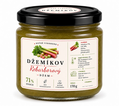 Rebarborový džem, 170g
