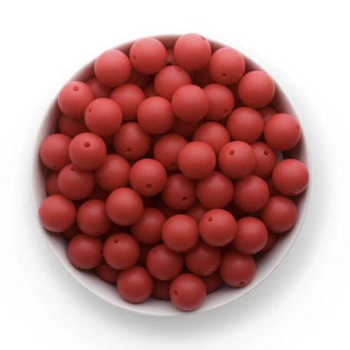 Silikonové korálky Ø15mm (10ks) - red