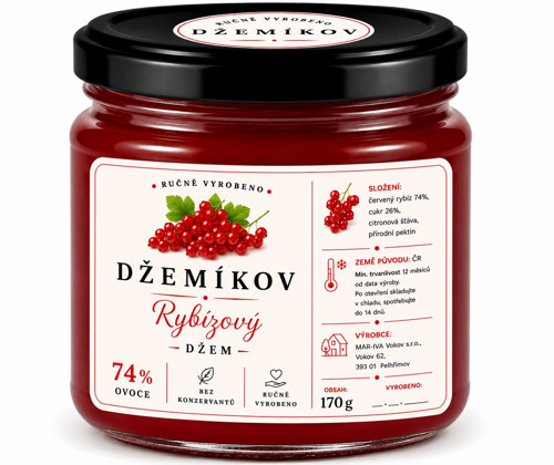 Hladký rybízový džem, 170g