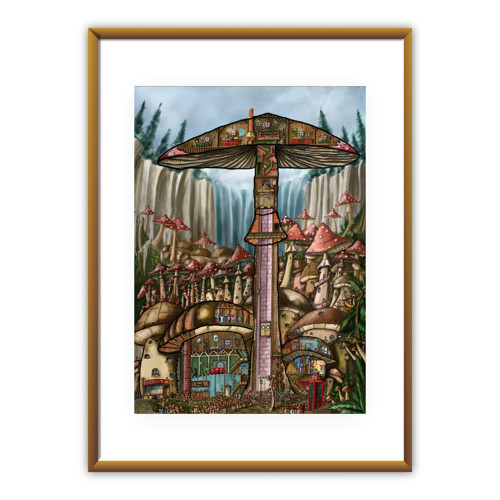 Údolí hub – fantasy autorská ilustrace