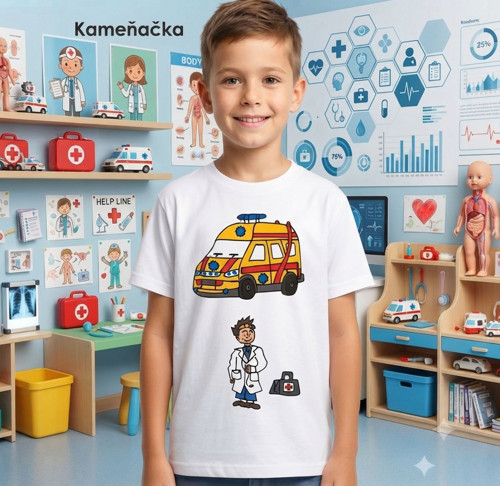 Tričko s lékařem a sanita - sanitka, doktor