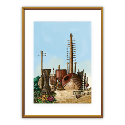 Hudba africké země – autorská ilustrace