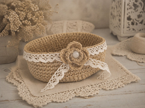 Košíček ve stylu shabby chic