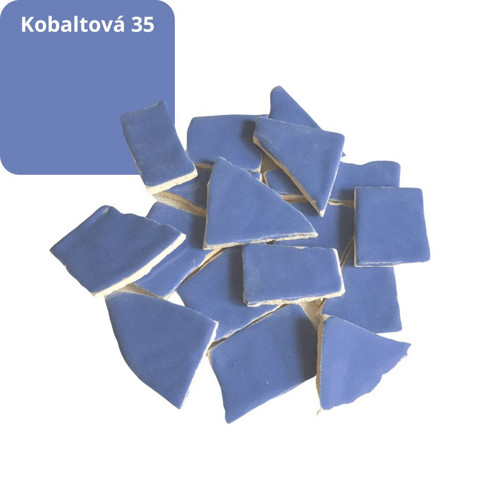 Mozaikové keramické střepy - modrá kobalt — foto 1
