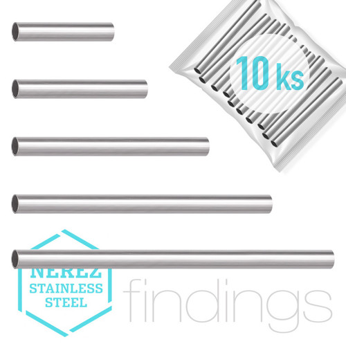 10 kusů / Trubičky 1,5mm NEREZ / Délka 7,5mm