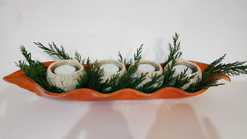 Lusk se 4 hrášky - adventní - oranžový