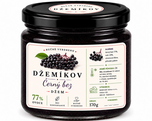 Poctivý džem z černého bezu, 170g