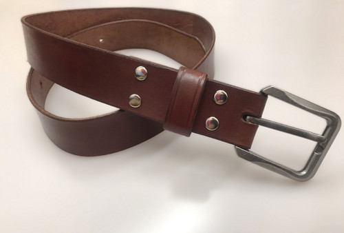 Kožený opasek 4 cm koňak - Basic — foto 1