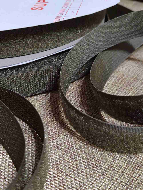 Suchý zip háček + plyš šíře 20 mm khaki