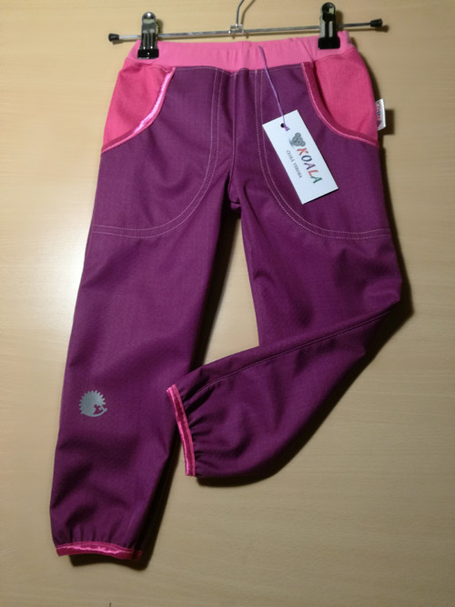 Softshellové kalhoty LILA s RŮŽOVOU v.92-152