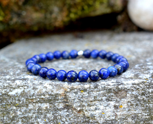 LAPIS LAZULI 0.6*HEMATIT*náramek z minerálu