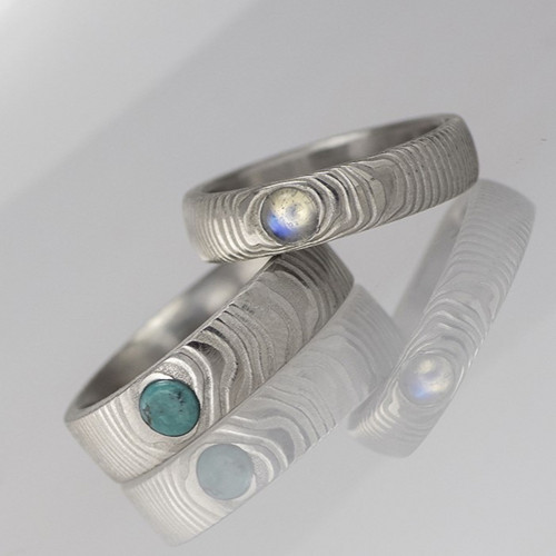 Prsten nerez ocel damasteel - Prima a kámen — foto 1