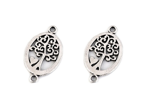 Filigránový strom platinový 13x23mm, 1ks