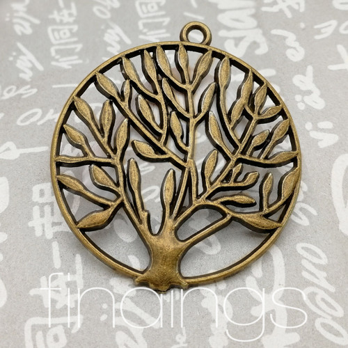 Velký přívěsek strom (4cm) 1ks / Starobronz