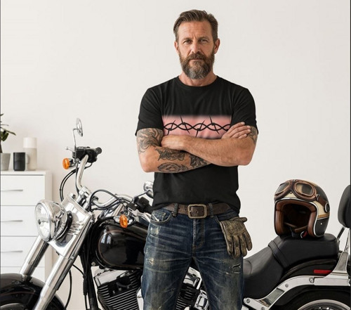 Pánské triko - ostnatý drát - motorkář, motorka