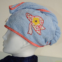 Chobot modrý s kloboukem - ručník na vlasy