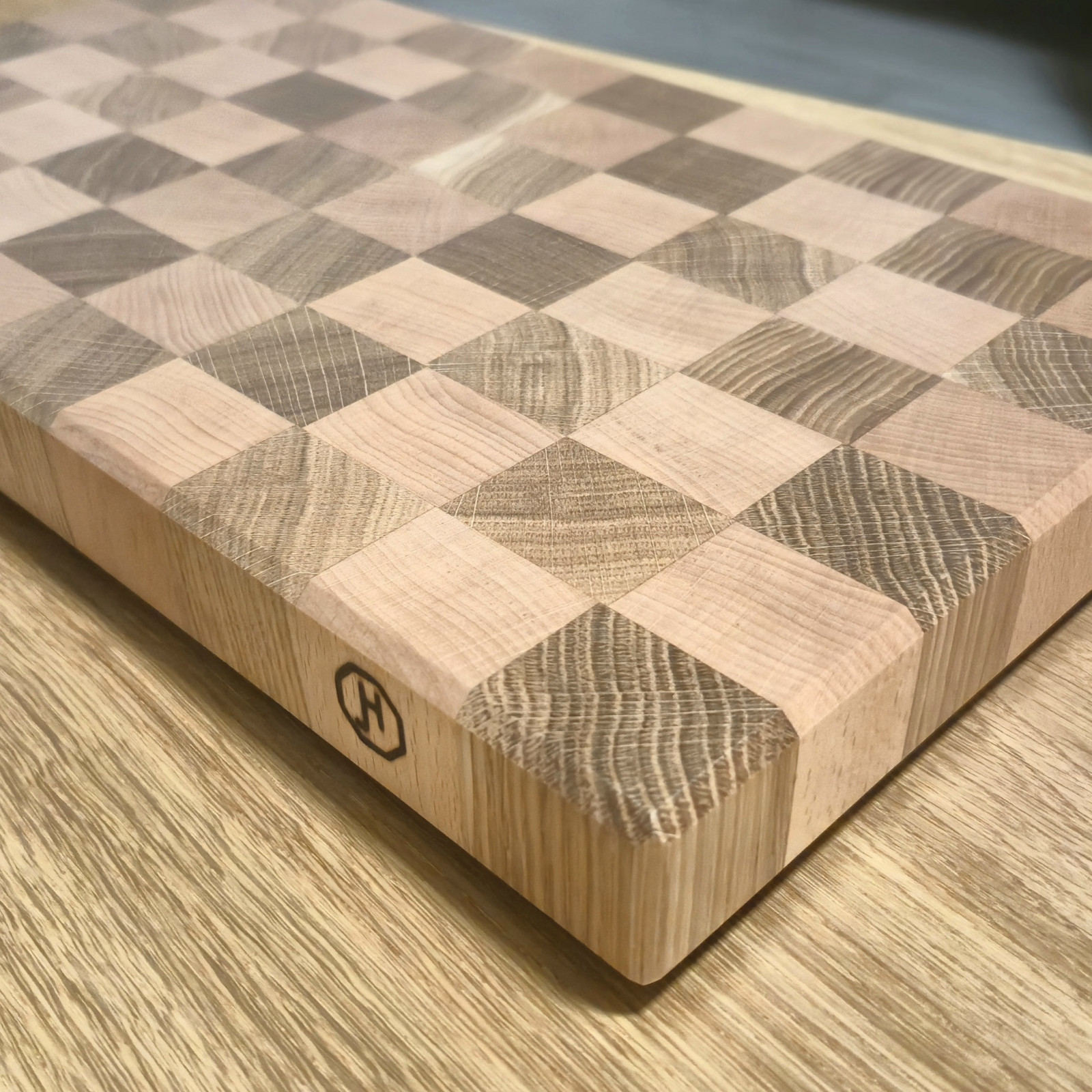 Prkénko z čelního dřeva dub + buk (End Grain)