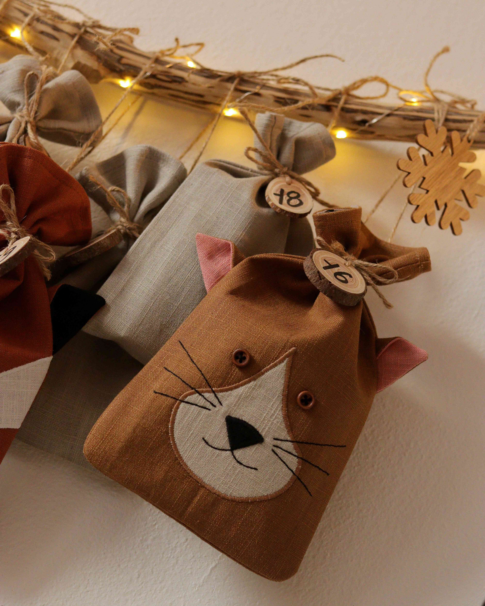 Pytlíčkový adventní kalendář se zvířátky