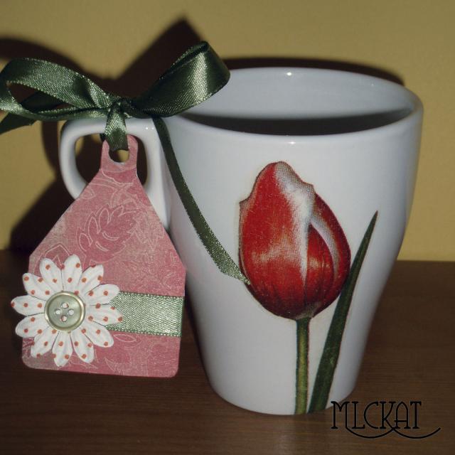 Hrnky S TULIPÁNY - sada 2 ks + visačka — foto 2