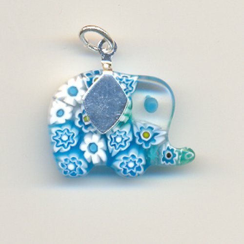 Millefiori světle modrý sloník — foto 2