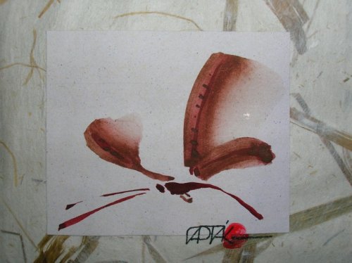 Přáníčko- čínská malba, MOTÝL 2 — foto 2