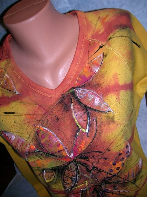 Triko dámské, "KVĚTY", XL (širší) — foto 3